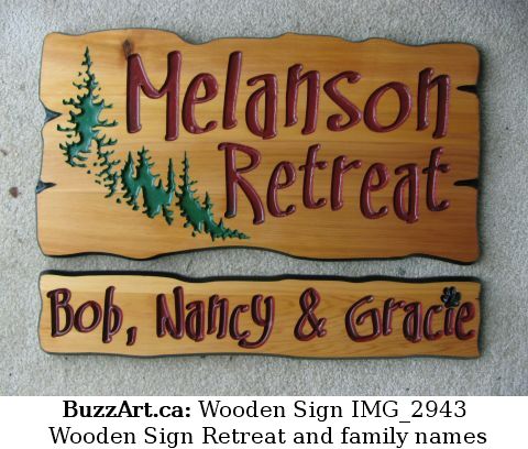 Wooden Sign Retreat and family names